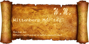 Wittenberg Máté névjegykártya